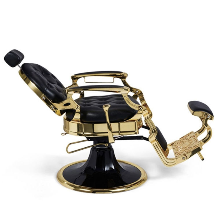 Imagem de Mirplay Cadeira de Barbeiro Kirk CG Preto/Dourado brilhante
