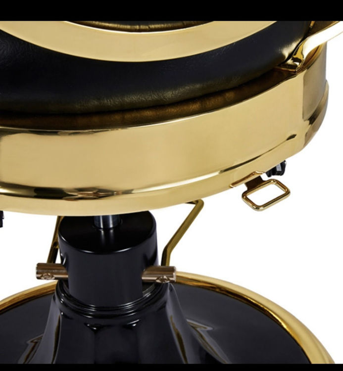 Imagem de Mirplay Cadeira de Barbeiro Kirk CG Preto/Dourado brilhante